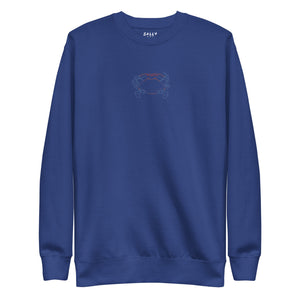 Blue Crab Embroidered Crew Neck Sweatshirt